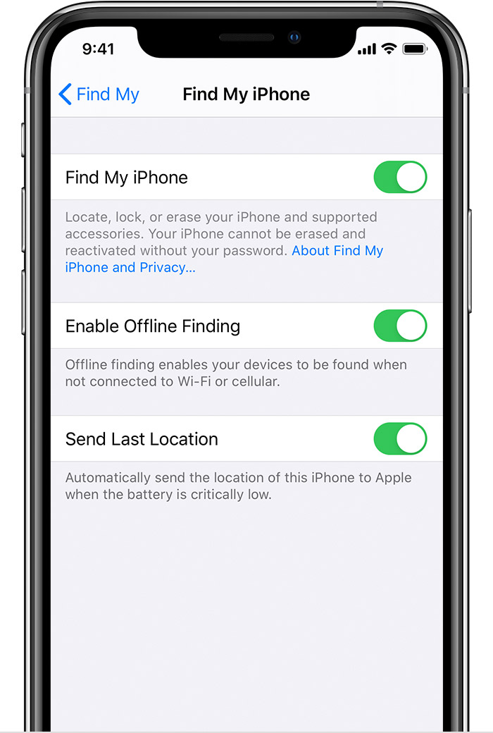 ENABLE FIND MY IPHONE ON YOUR IPHONE