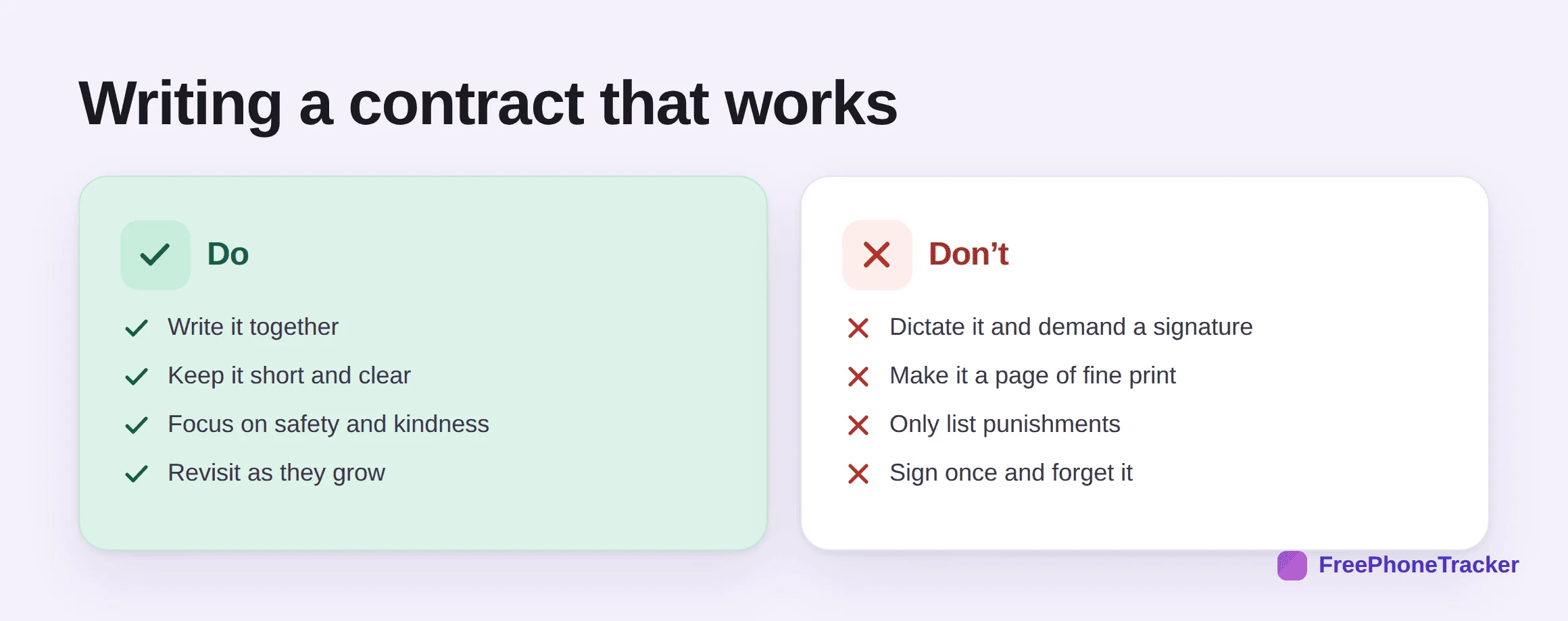 Do's and don'ts for writing a family phone contract