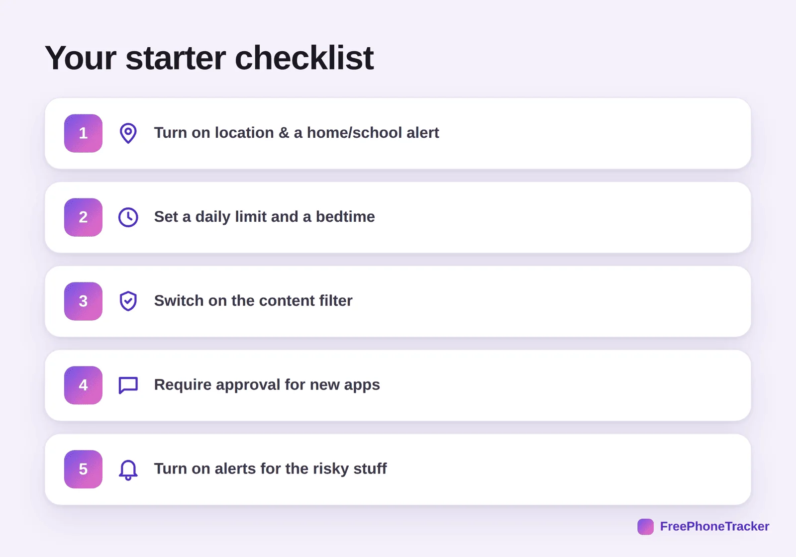 A five-step starter checklist for setting up parental controls