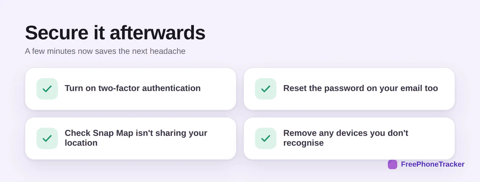 Secure Snapchat: two-factor, reset email password, check Snap Map, remove devices