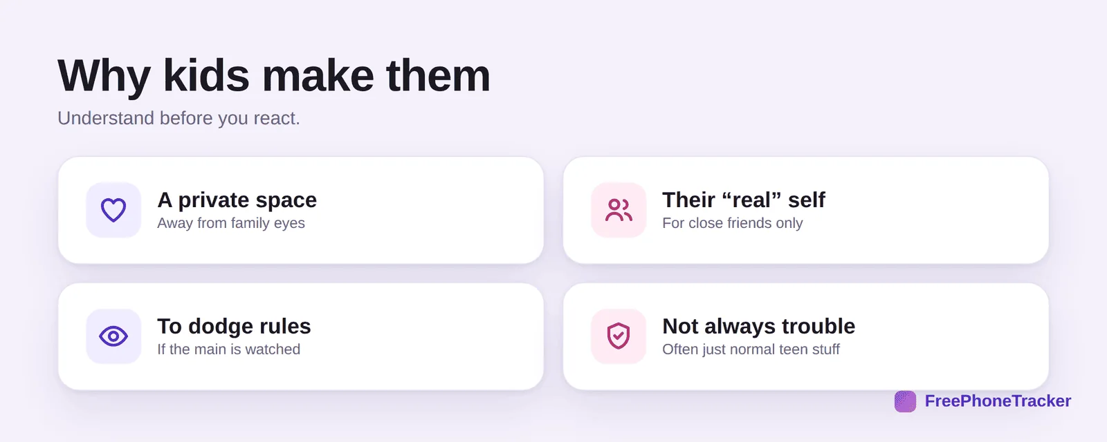 Why kids make secret accounts: a private space, their real self, to dodge rules, often just normal