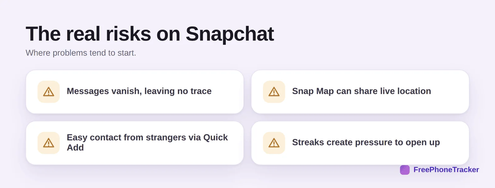 The real risks on Snapchat: disappearing messages, location sharing, stranger contact, streak pressure