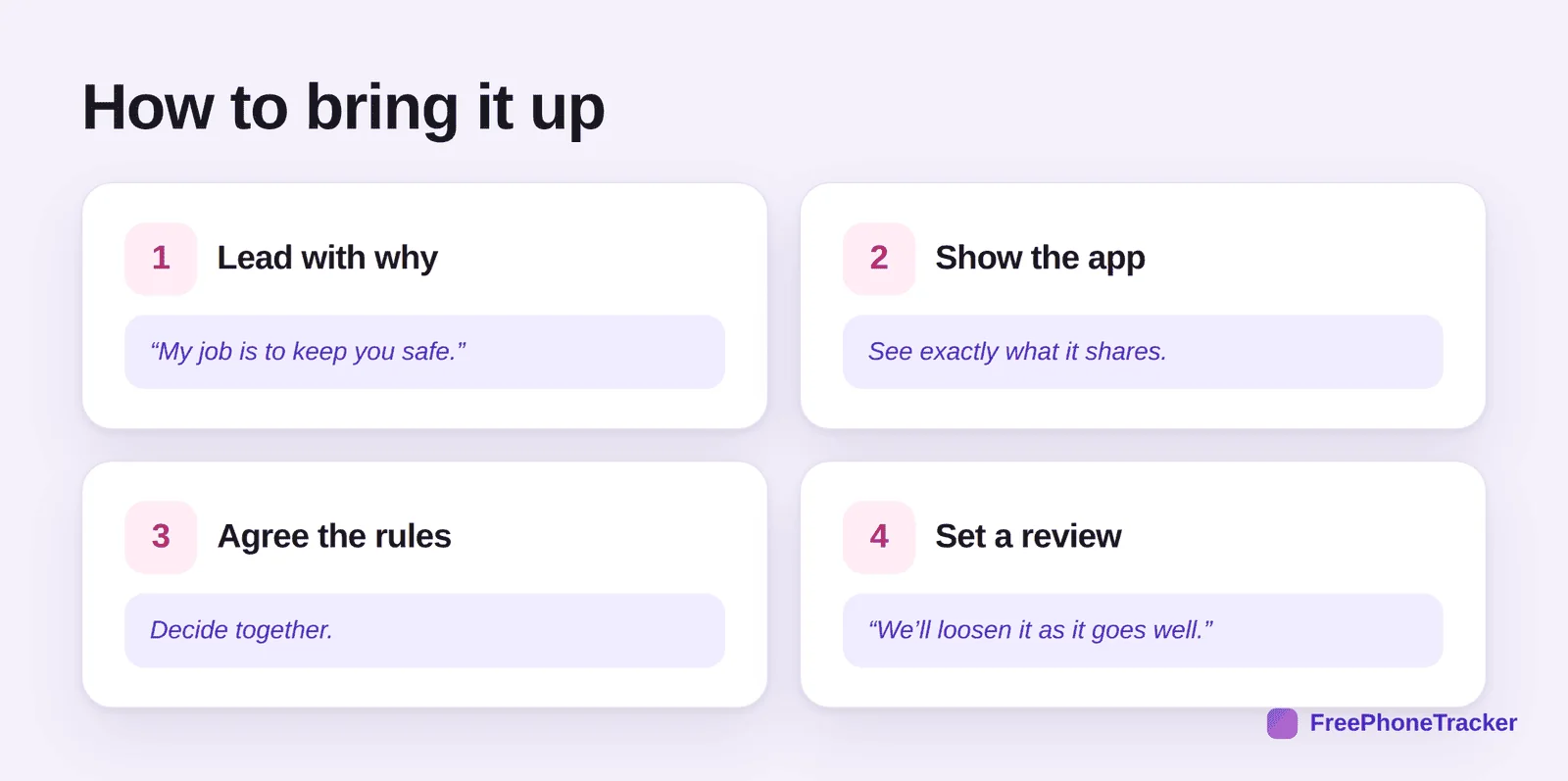 Four steps for talking to a teenager about phone monitoring