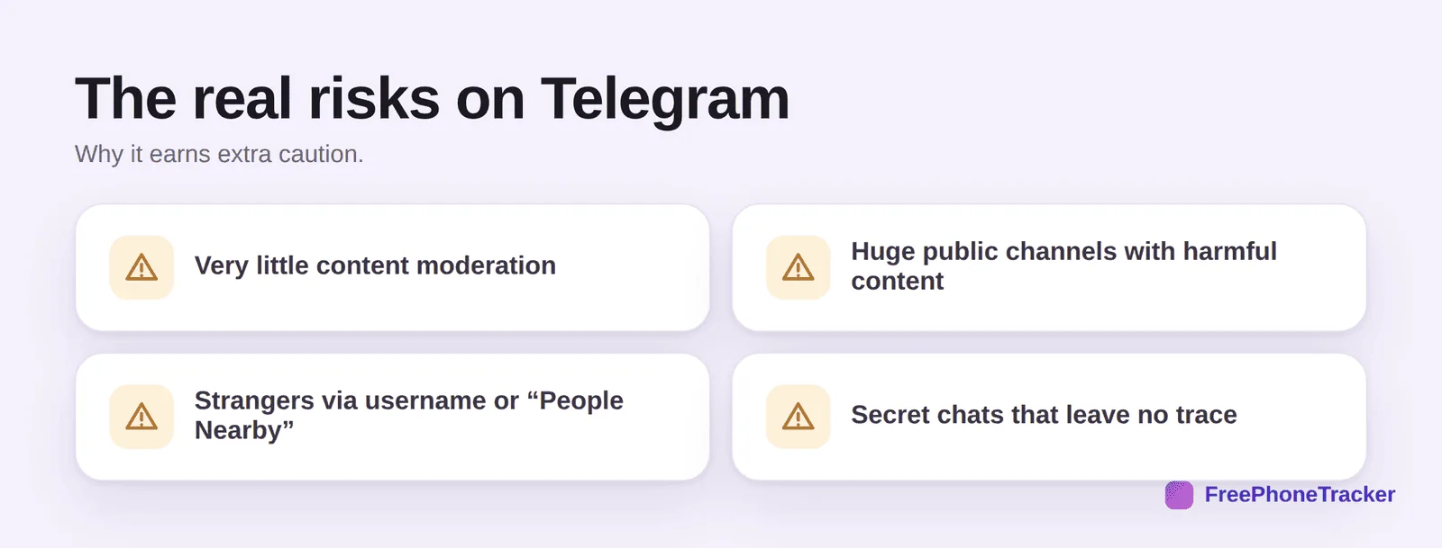 The real risks on Telegram: light moderation, harmful public channels, stranger contact, secret chats