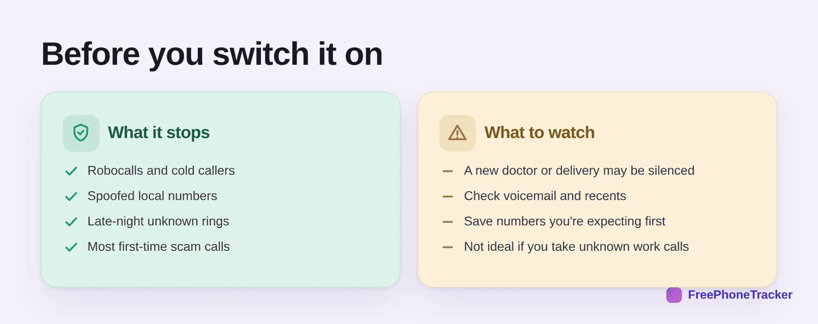 Before you switch it on: what it stops versus what to watch