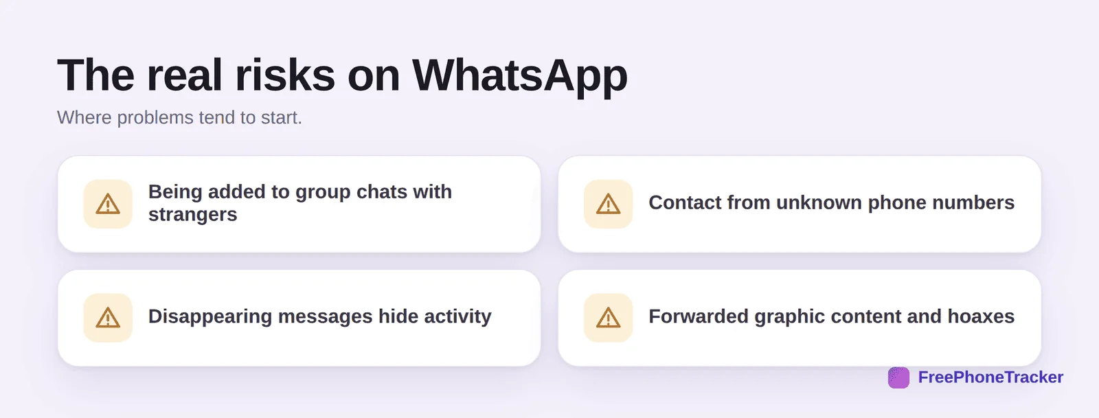 The real risks on WhatsApp: stranger group chats, unknown numbers, disappearing messages, forwarded content